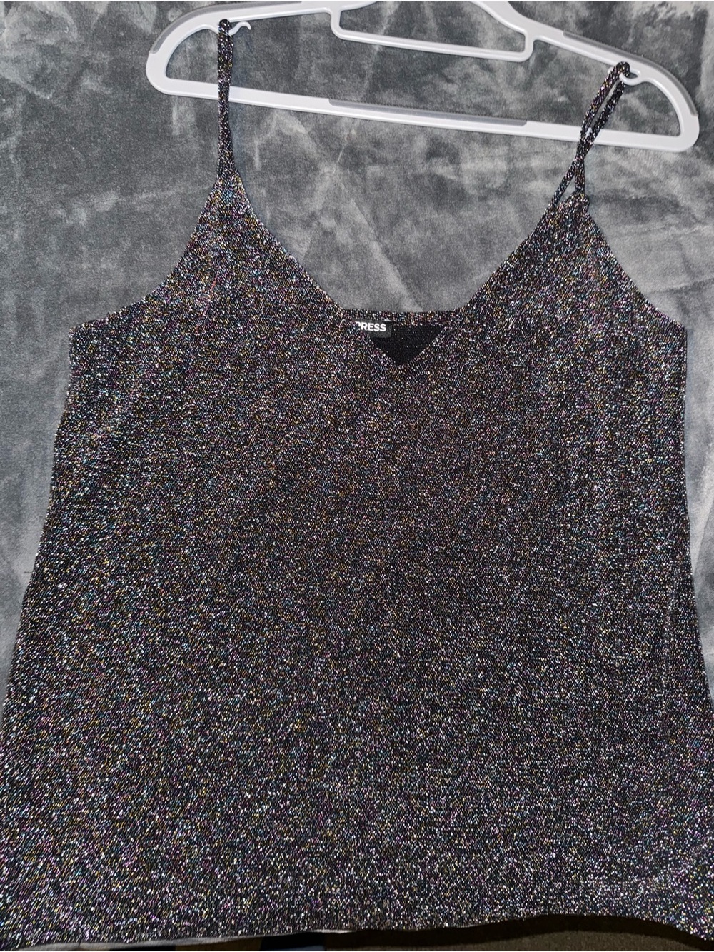 Express Multicolor Metallic Sparkle Cami Top
